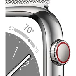 Apple Watch Series 8 (2022) GPS + Cellular 45 mm - Stainless steel Silver - Milanese loop Gray