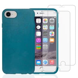 iPhone SE (2022/2020)/8/7/6/6S case and 2 protective screens - Compostable - Blue