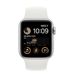 Apple Watch (Series SE) September 2022 - Cellular - 40 mm - Aluminium Silver - Sport band White