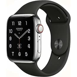 Apple Watch Series 5 (2019) GPS + Cellular 40 mm - Stainless steel Silver - Sport band Black