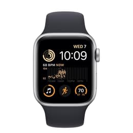 Apple Watch (Series 5) September 2020 - Cellular - 40 mm - Stainless steel Silver - Sport band Black