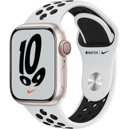 Apple Watch (Series 7) October 2021 - Cellular - 41 mm - Aluminium Silver - Nike Sport band Black