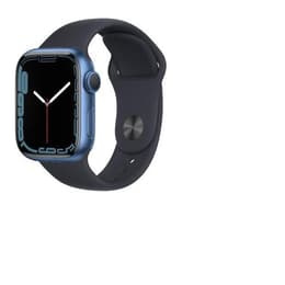 Apple Watch (Series 7) October 2021 - Wifi Only - 45 mm - Aluminium Blue - Sport band Black