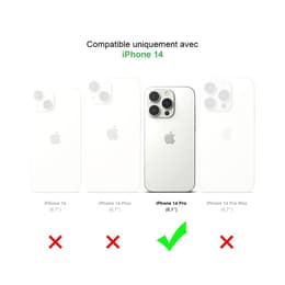 Back Market Case iPhone 14 Pro and protective screen - Natural material - Black Wave