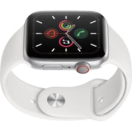 Apple Watch (Series 5) 2019 - Cellular - 44 mm - Stainless steel Stainless Steel - Sport Band White