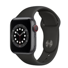 Apple Watch (Series 6) September 2020 - Cellular - 44 mm - Aluminium Space gray - Sport Band Black