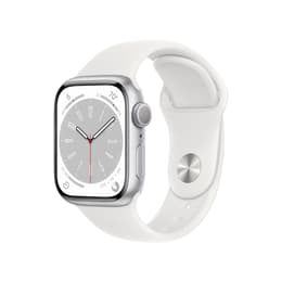 Apple Watch (Series 8) September 2022 - Wifi Only - 41 - Aluminium Silver - Sport band White