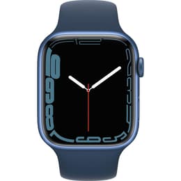 Apple Watch (Series 7) October 2021 - Cellular - 45 mm - Aluminium Blue - Sport band Abyss Blue