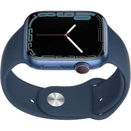 Apple Watch (Series 7) October 2021 - Cellular - 45 mm - Aluminium Blue - Sport band Abyss Blue