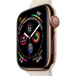 Apple Watch (Series 4) September 2018 - Cellular - 44 mm - Stainless steel Gold - Sport band Stone