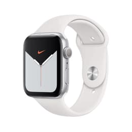 Apple Watch (Series 5) September 2019 - Cellular - 44 - Aluminium Silver - Sport band White