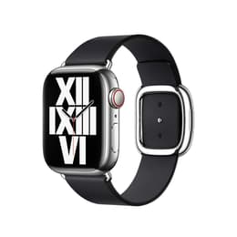 Apple Watch (Series 7) October 2021 - Cellular - 41 mm - Stainless steel Black - Sport band Black