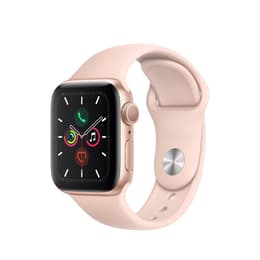 Apple Watch (Series 5) September 2019 - Wifi Only - 44 mm - Aluminium Rose Gold - Sand Sport Band Pink Sand