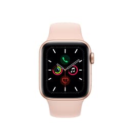 Apple Watch (Series 5) September 2019 - Wifi Only - 44 mm - Aluminium Rose Gold - Sand Sport Band Pink Sand