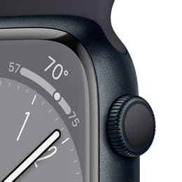 Apple Watch (Series 8) September 2022 - Cellular - 41 - Aluminium Midnight - Sport band Black
