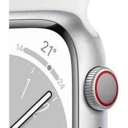 Apple Watch (Series SE) September 2022 - Cellular - 44 - Aluminium Silver - Sport band White