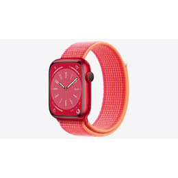 Apple Watch (Series 8) September 2022 - Cellular - 45 - Aluminium Red - Braided Solo loop Red