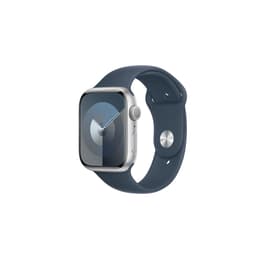 Apple Watch (Series 9) January 2021 - Wifi Only - 45 - Aluminium Silver - Sport band Blue