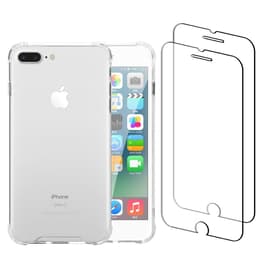 iPhone 7 Plus/8 Plus case and 2 protective screens - Recycled plastic - Transparent