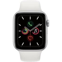 Apple Watch (Series 5) September 2019 - Cellular - 44 mm - Aluminium Silver - Sport Band White