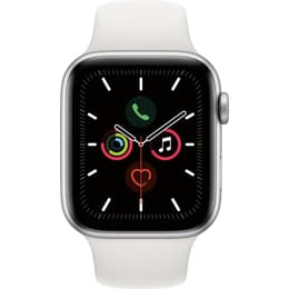 Apple Watch Series 5 (2019) GPS + Cellular 44 mm - Aluminium Silver - Sport band White