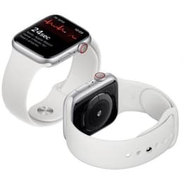 Apple Watch (Series 5) September 2019 - Cellular - 44 mm - Aluminium Silver - Sport Band White