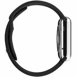 Apple Watch (Series 3) - Cellular - 38 mm - Stainless steel Silver - Sport Band Black