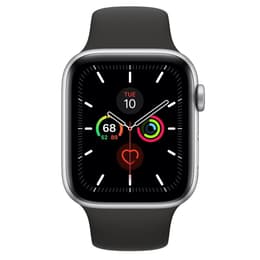 Apple Watch (Series 3) September 2017 - Cellular - 42 mm - Stainless steel Silver - Sport Band Black