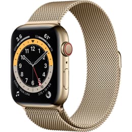 Apple Watch (Series 6) September 2020 - Cellular - 44 mm - Stainless steel Gold - Milanese loop Gold