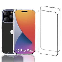 iPhone 15 Pro Max case and 2 protective screens - Recycled plastic - Transparent