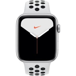 Apple Watch (Series 5) September 2019 - Wifi Only - 44 mm - Aluminium Silver - Nike Sport band White