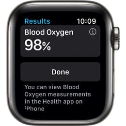 Apple Watch Series 6 (2020) GPS + Cellular 44 mm - Stainless steel Graphite - Sport band Black