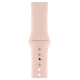 Apple Watch (Series 4) September 2018 - Cellular - 44 mm - Stainless steel Gold - Sport band Pink