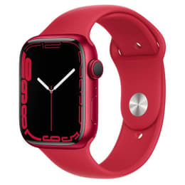 Apple Watch (Series 7) October 2021 - Wifi Only - 45 mm - Aluminium Red - Sport band Red