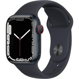 Apple Watch (Series 7) October 2021 - Cellular - 45 - Aluminium Midnight black - Sport band Black