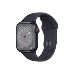 Apple Watch (Series 7) September 2021 - Cellular - 45 mm - Stainless steel Black - Sport band Black