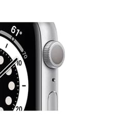 Apple Watch (Series 6) September 2020 - Cellular - 44 mm - Titanium Silver - Sport band White