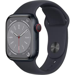 Apple Watch (Series 8) September 2022 - Wifi Only - 41 mm - Aluminium Silver - Sport band Black