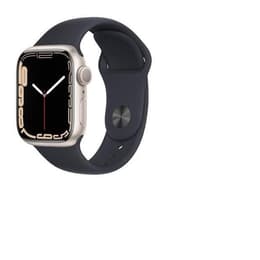 Apple Watch (Series 7) October 2021 - Cellular - 41 mm - Aluminium White - Sport band Black