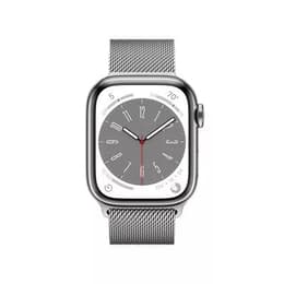 Apple Watch Series 8 (2022) GPS + Cellular 41 mm - Stainless steel Silver - Milanese loop Gray