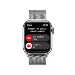Apple Watch Series 8 (2022) GPS + Cellular 41 mm - Stainless steel Silver - Milanese loop Gray