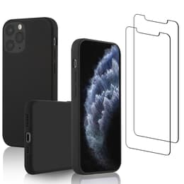 iPhone 11 Pro case and 2 protective screens - Silicone - Black