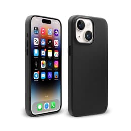 iPhone 15 Plus case - Leather - Black