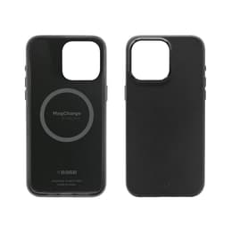 iPhone 15 Plus case - Leather - Black
