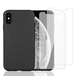 iPhone X/XS case and 2 protective screens - Compostable - Black