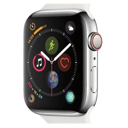 Apple Watch (Series 5) September 2019 - Cellular - 40 mm - Stainless steel Silver - Sport band White