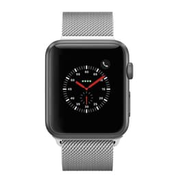 Apple Watch (Series 2) - Wifi Only - 42 mm - Stainless steel Black - Milanese Loop Silver