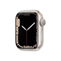 Apple Watch (Series 7) October 2021 - Wifi Only - 41 mm - Aluminium Starlight - Sport band White