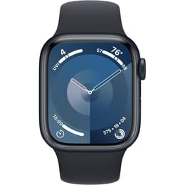 Apple Watch (Series 9) September 2023 - Cellular - 45 - Aluminium Midnight - Sport band Blue