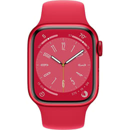 Apple Watch (Series 8) September 2022 - Cellular - 45 - Aluminium Red - Sport band Red